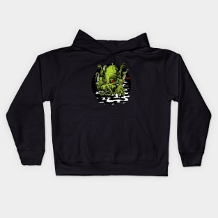 "In his house at R'lyeh, dead Cthulhu waits dreaming." Kids Hoodie